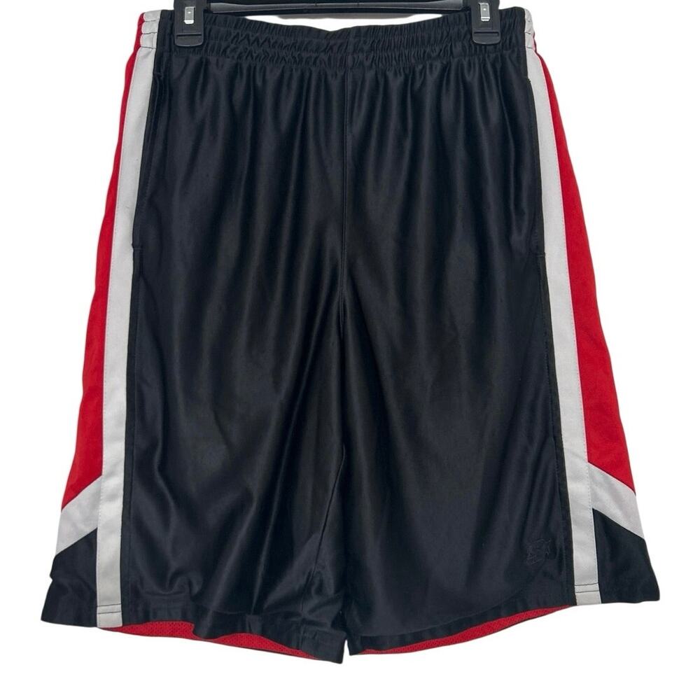 Vtg Y2K Starter Baggy Long Shiny Reversible Basketball Shorts Red Black Mesh M